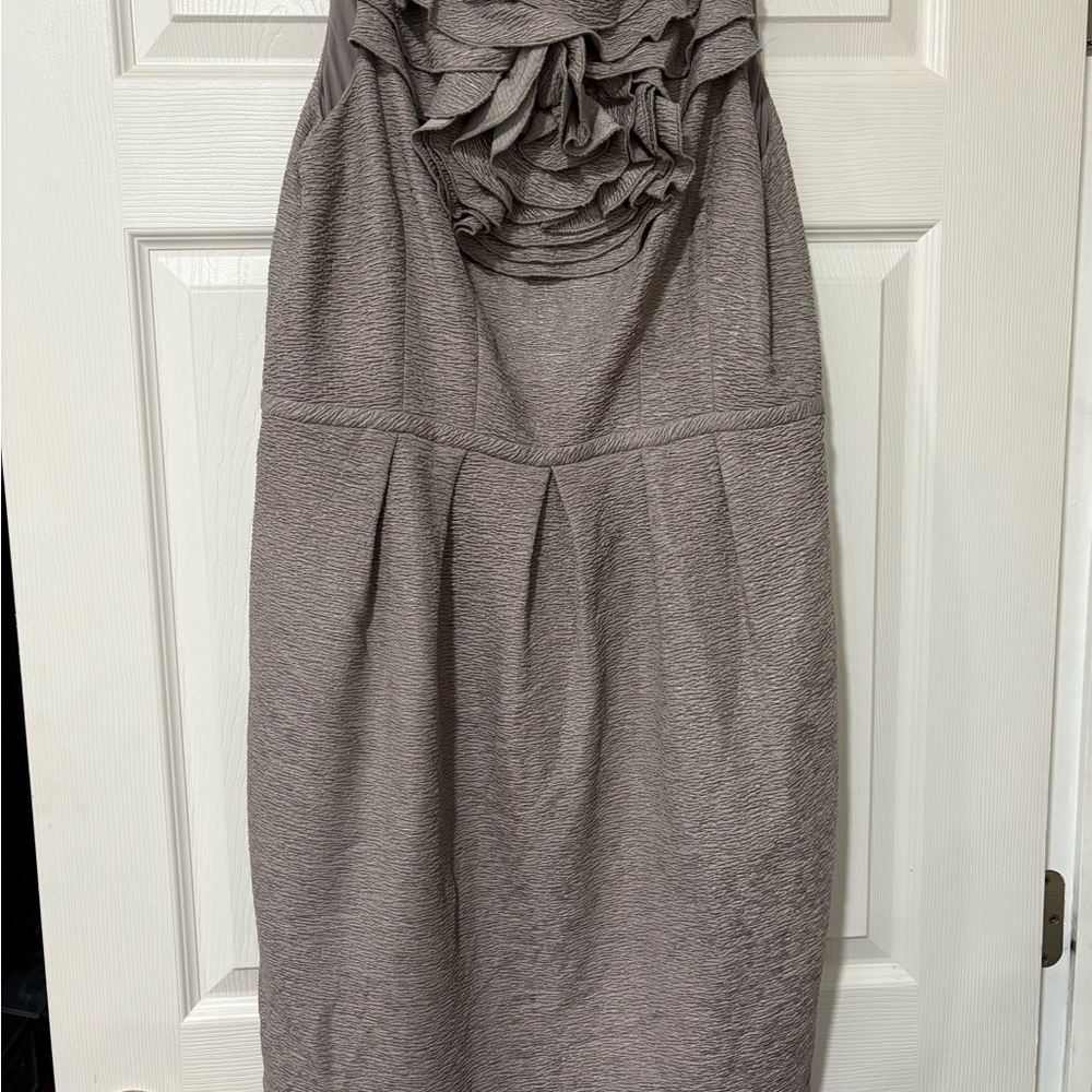 Adrianna Papell Textured Gray Pencil Skirt